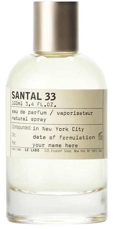 santal 33 ingredients